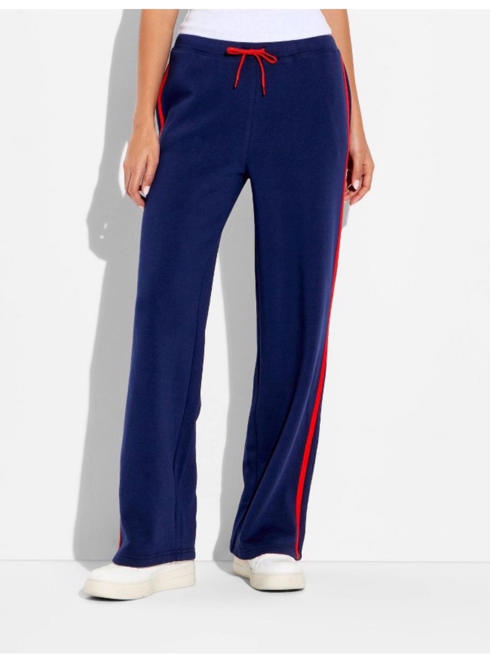 Target Navy Track Pants with Red Side Stripe